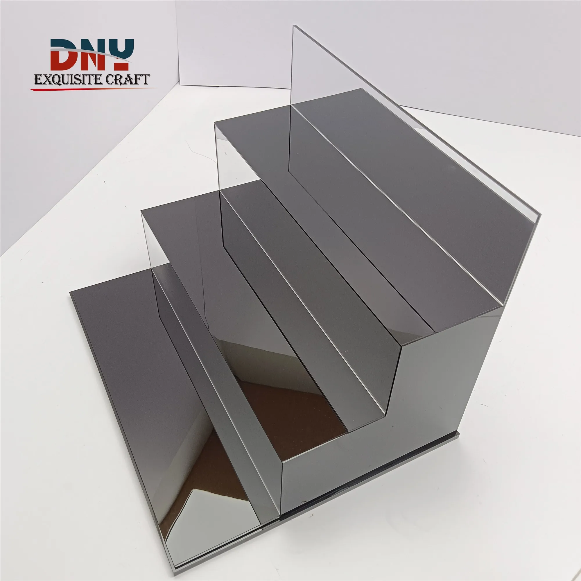 Custom Mini doll with Shelf Collectibles Storage Assemble container box Acrylic Display Box with lid and mirror