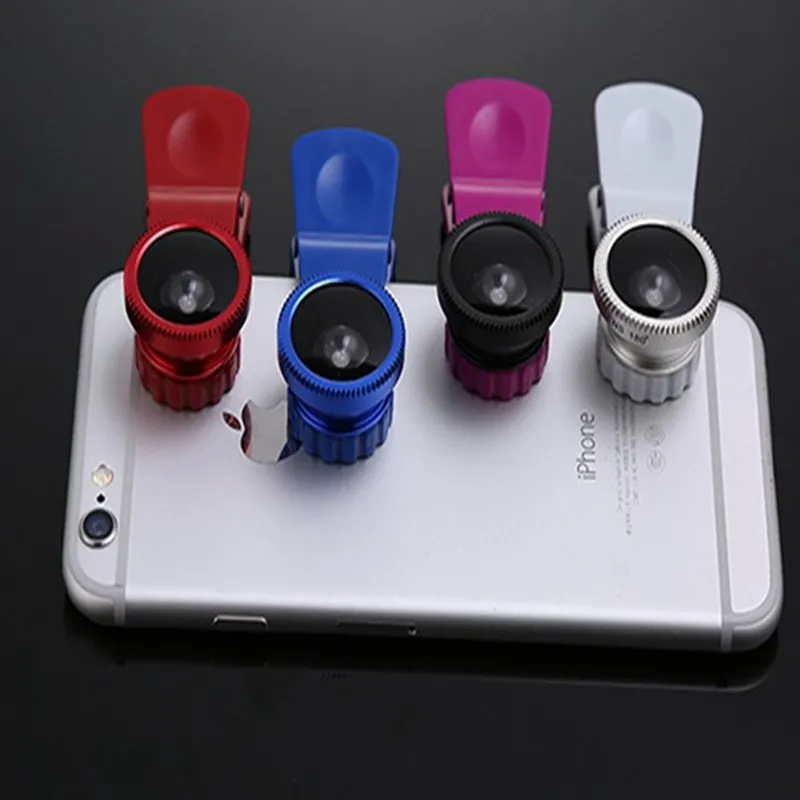 
180 Degree Fish Eye and 0.67 x Wide Angle and Marco lens 3 in1 clip on zoom Lens For mobile telephone camera 