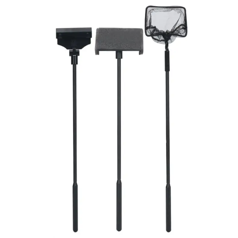 Набор инструментов для очистки аквариума ZRDR 3 в 1, скребок для водорослей, скребок, губка, телескопическая ручка, щетка для аквариума