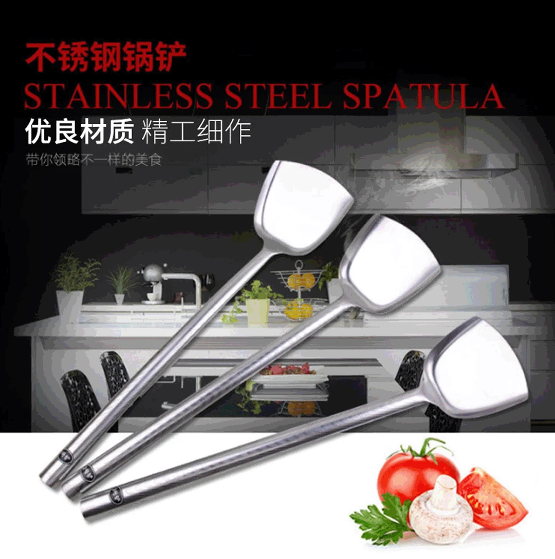 Wholesale OEM In Stock Stainless Steel Heat Resistant Non Toxic Kitchen Cooking Spatula