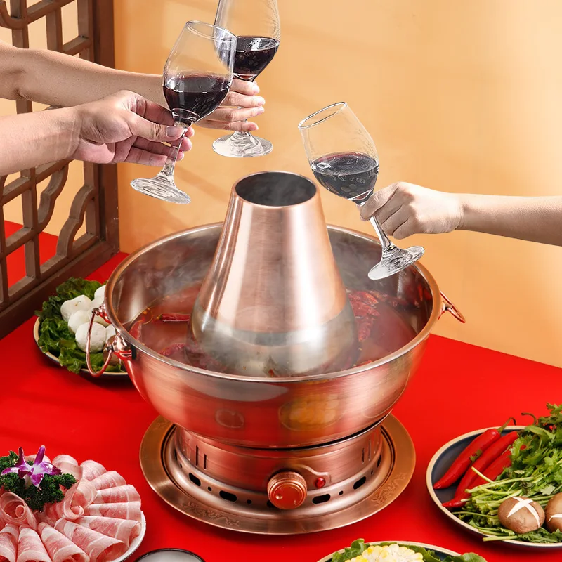 Китайский стиль двойного назначения Электрический уголь горячий горшок для ресторана отеля портативный shua горячий горшок