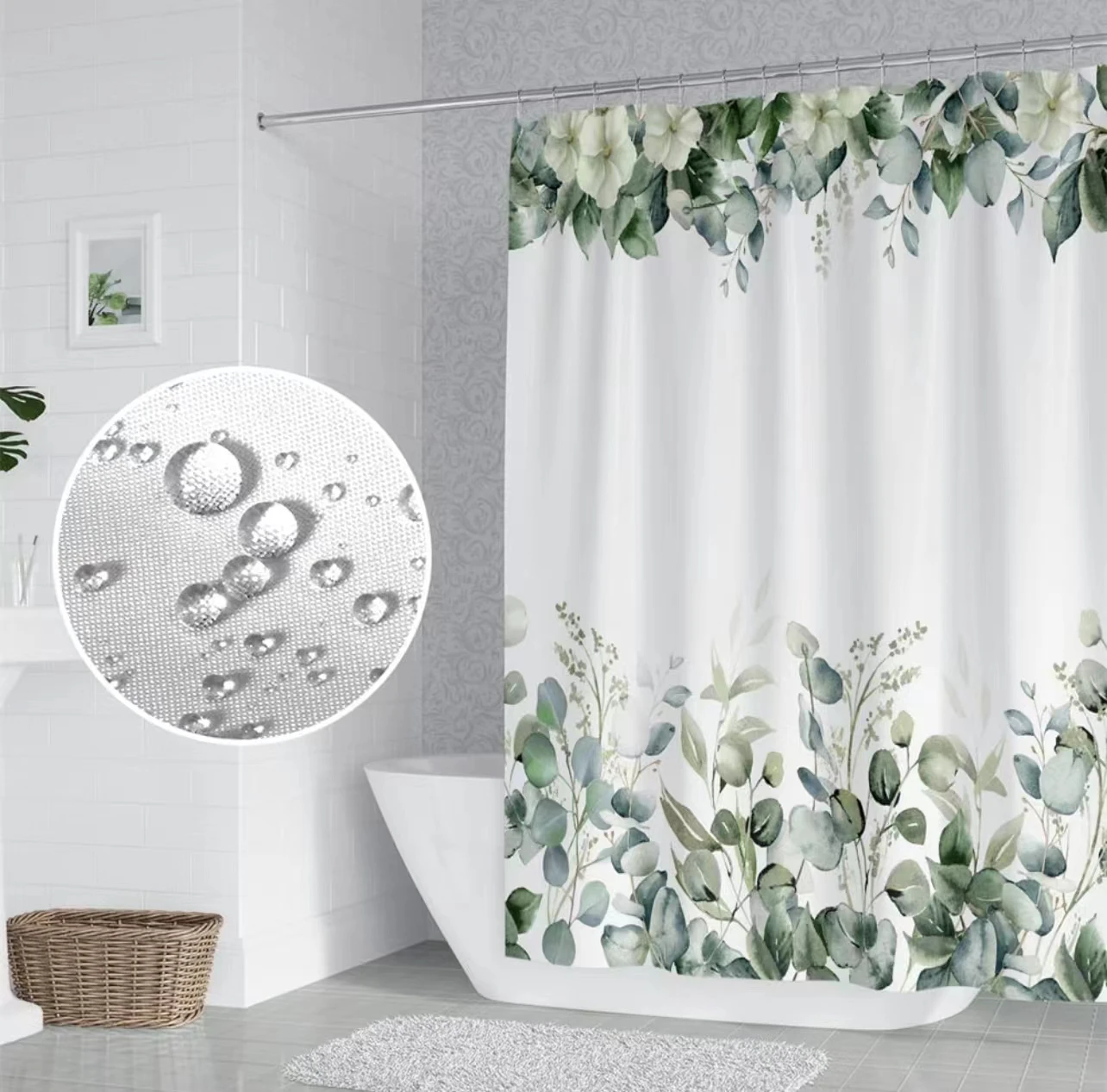 Best sale Custom Polyester Waterproof Bathroom 3D Print Wholesale Custom Shower Curtain