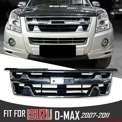 GELING high quality pickup body kits auto parts accessories front black chrome grille for isuzu dmax d-max 2007 2009 2010 2011
