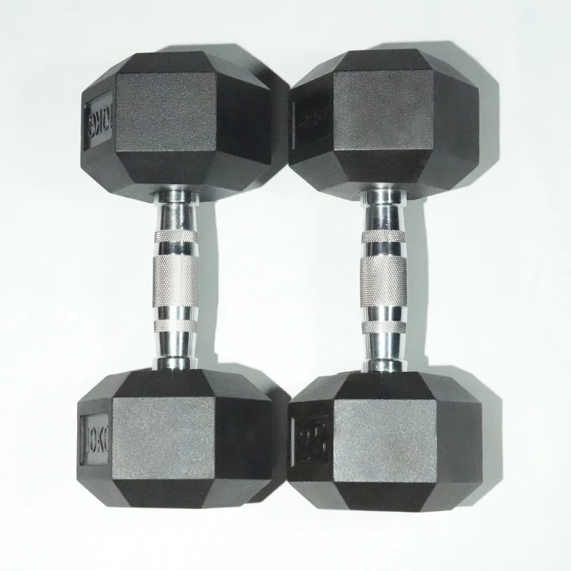 Wholesale Rubber Hex Dumbbells Sell kg Pounds Professional Design Can Custom Specially Gym Fitness Equipment