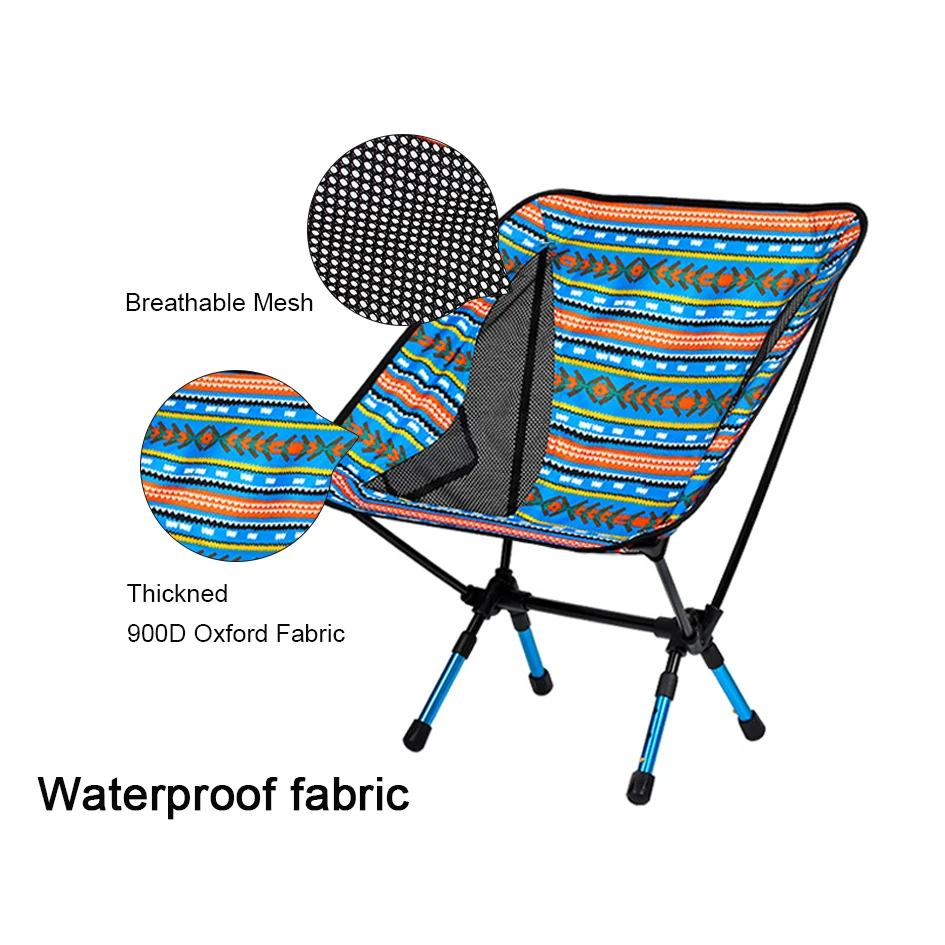 
Indian Style Outdoor Camping Portable Folding Aluminum Beach Chair Moon Chair 