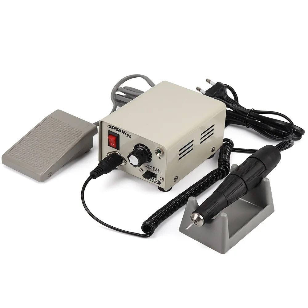 Professional Electric Nail Art Drill Machine Strong 90 65W 35000RPM Stainless Steel Pedicure Nail Polishing Manicure Machine