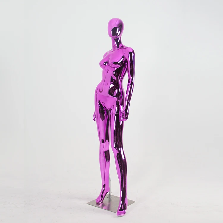Factory supply purple color Full Body Fiberglass female Mannequins plating electroplating mannequins