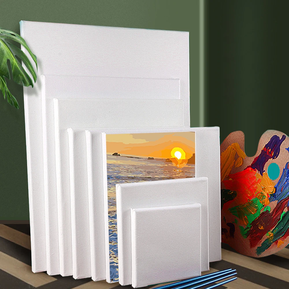 Wholesale custom dimensioned artists 100% cotton linen stretched white canvas for painting
