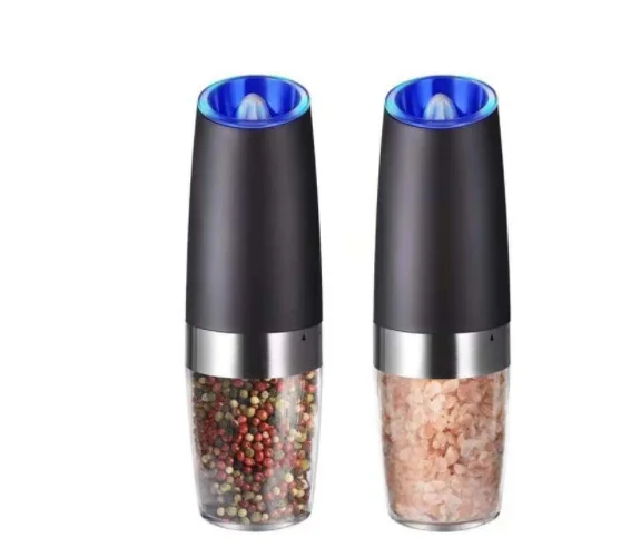 Hot Selling gravity electric mill Plastic pepper and salt grinder set ABS gravity electric pepper grinder
