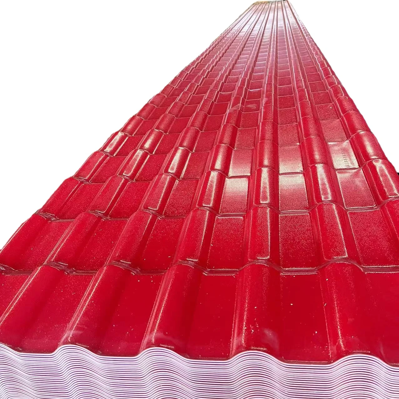 Light weight waterproof 2.5mm ASA synthetic Spanish bamboo roof tile for villa warehouse bus station