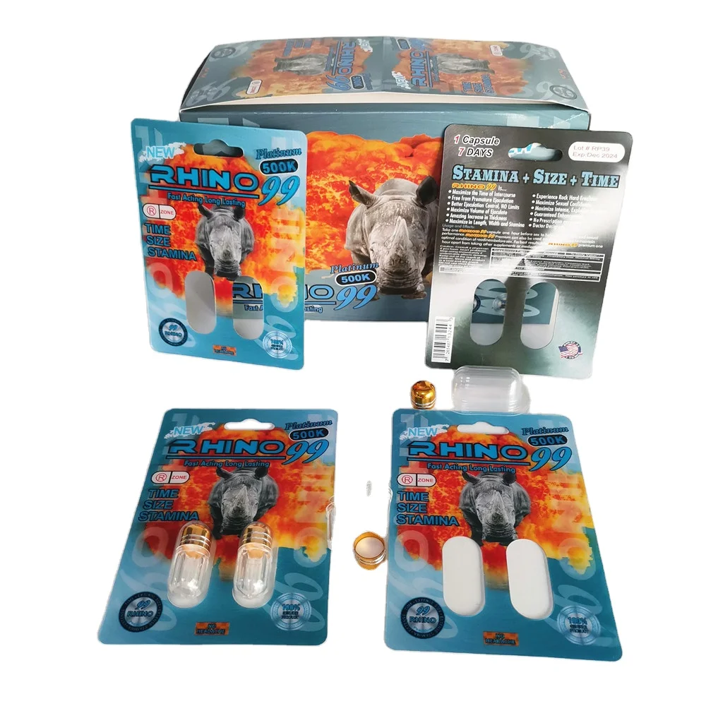 Custom Male Enhancement Pill Bullet Capsule Bottle 3D Blister Card Display Box PremierZen Card 4 Designs Stiff Rox Rhino Cards
