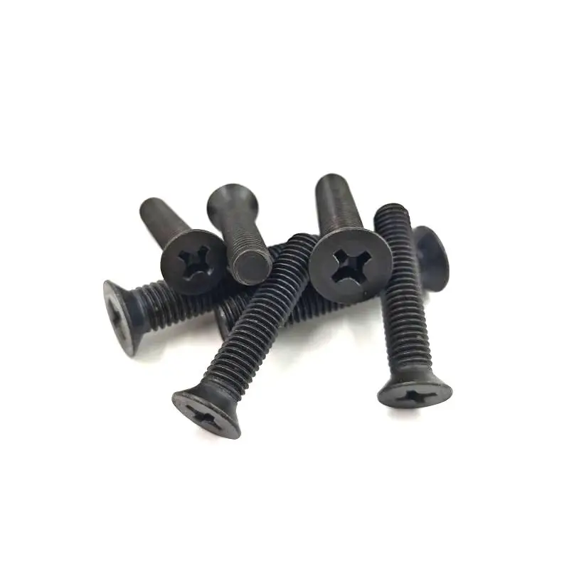 Black Steel Flat Countersunk Head Cross Recessed Screw Bolt Black steel flat countersunk head cross recessed screws