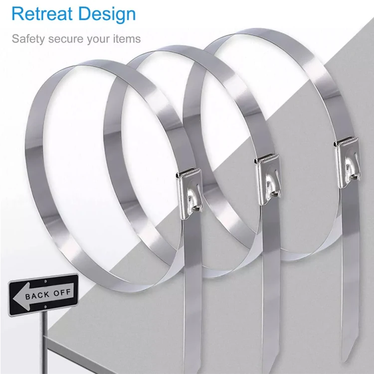 ]Stainless steel cable twist tie lock metal zip wrap coated metal detectable cable tie