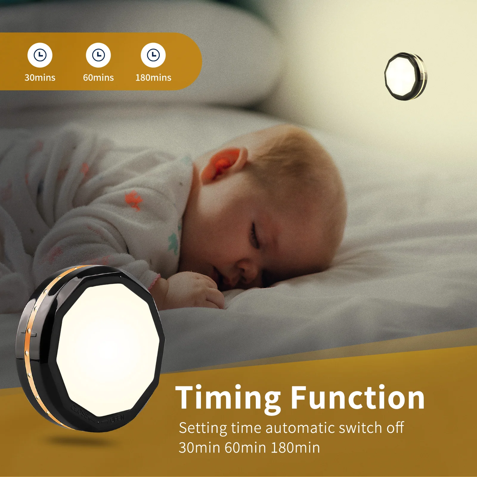 Hot sale USB recharge led puck light with remote control Small 16 Colors RGB Change mini led night lights for Bedside lighting