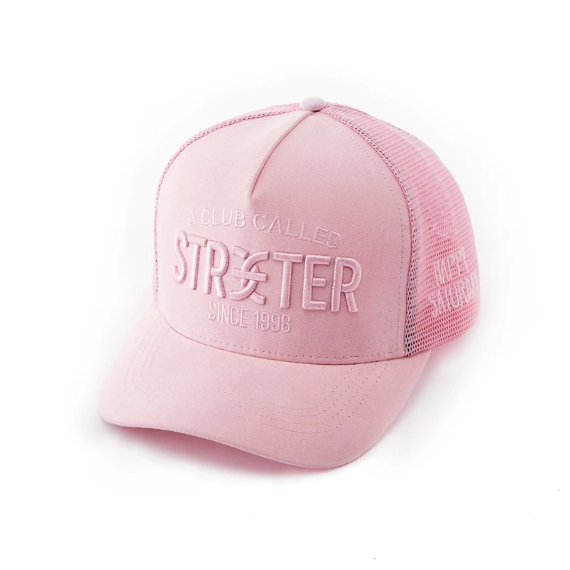 Custom Your Own Logo Mens Mesh Gorras Embroidery Patch logo 5 panel Snap back Suede Baseball Trucker Hat Cap