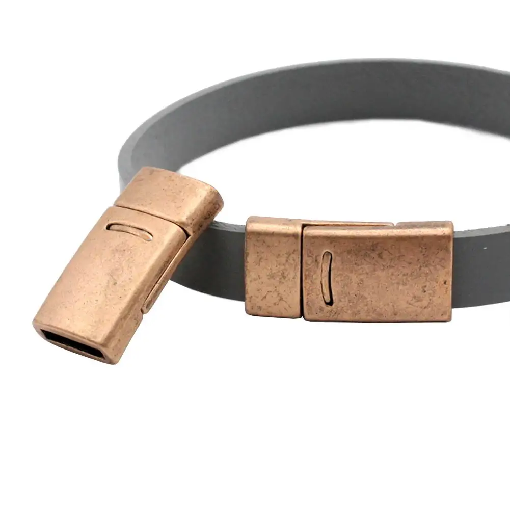 10 мм плоские магнитные застежки для изготовления браслетов 10x2 мм, кожаная лента, клей в античной меди