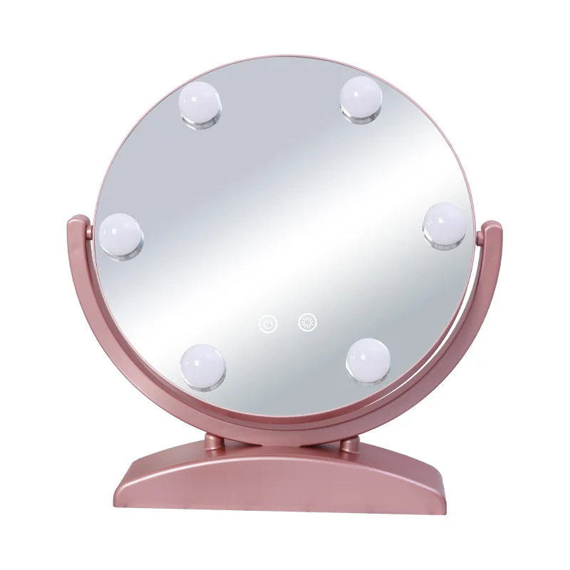 Buy Modern Smart Cosmetic Mirror Tabletop Round Beauty Mirror with Adjustable Stand Vanity Mirror