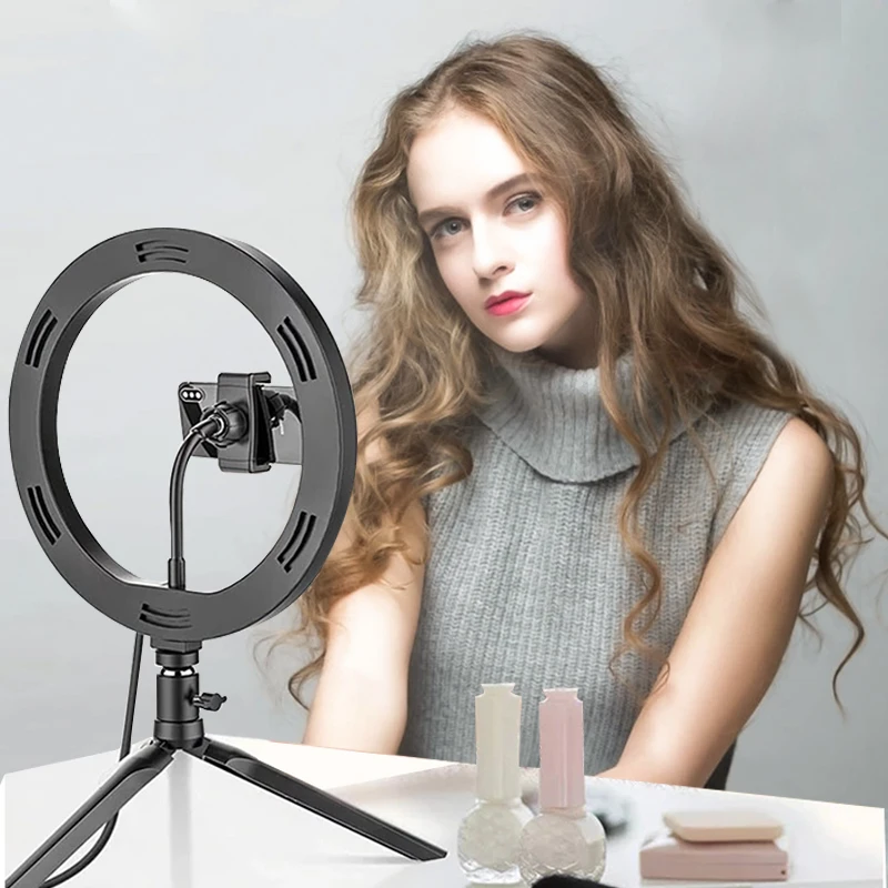 Wholesale 10 inch photographic lighting ring light with tripod stand led ring light