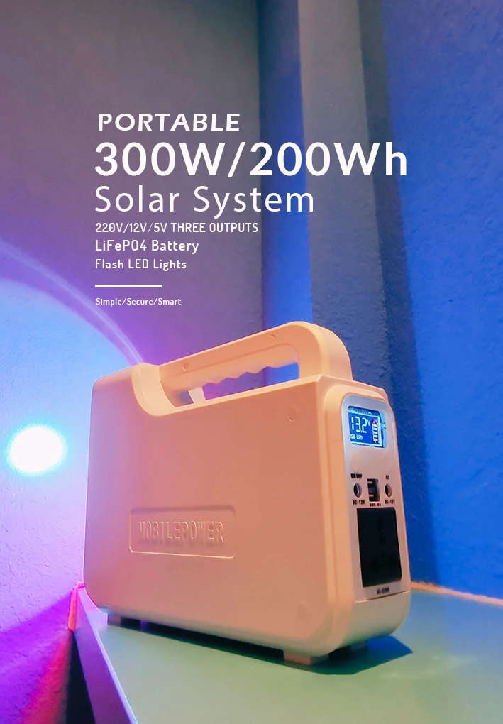 Cheap Price 300W Solar Generator Bank Supply 300W Rechargeable Portable Solar Power Station for Home or Outdoor with 200Wh Price