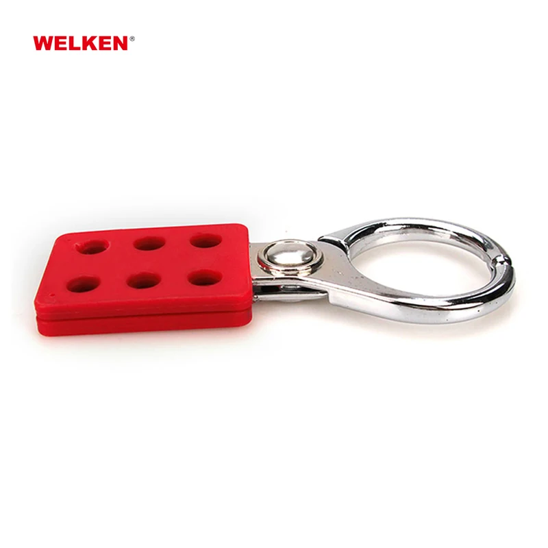 Jaw LOTO hasp with 6 lockout padlock holes