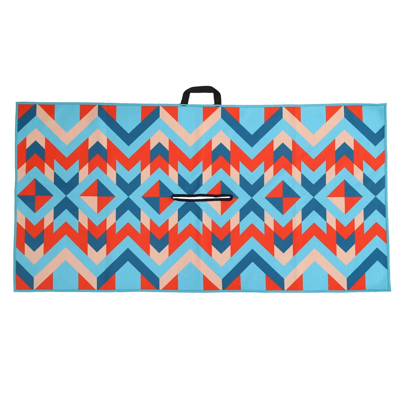 Factory price waffle custom printed golf towel with center slit