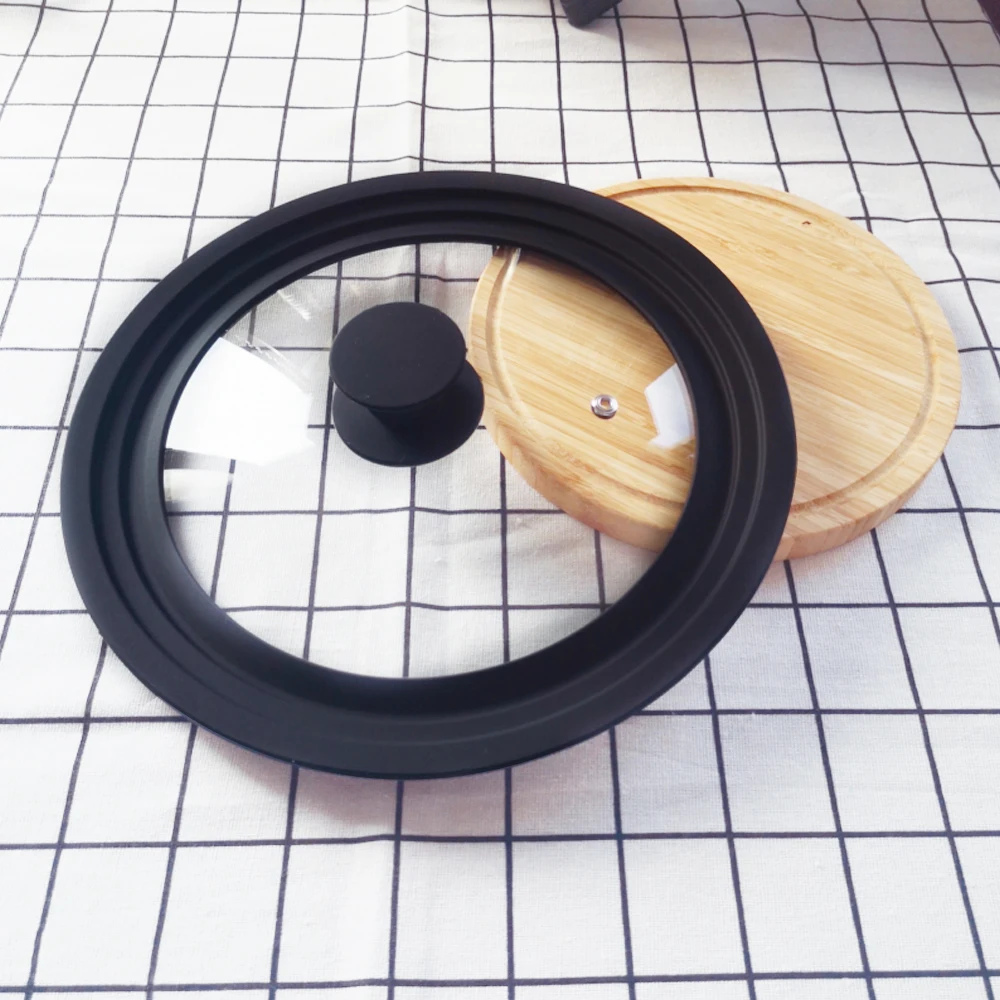 Wholesale Multi-size and multi-function silicone pot lids Tempering Glass Lids Pot Cover for cooking