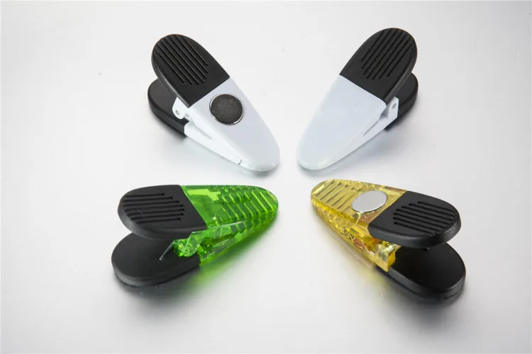 Promotional Plastic Refrigerator Magnetic Clip Office Refrigerator Magnet Paperclip