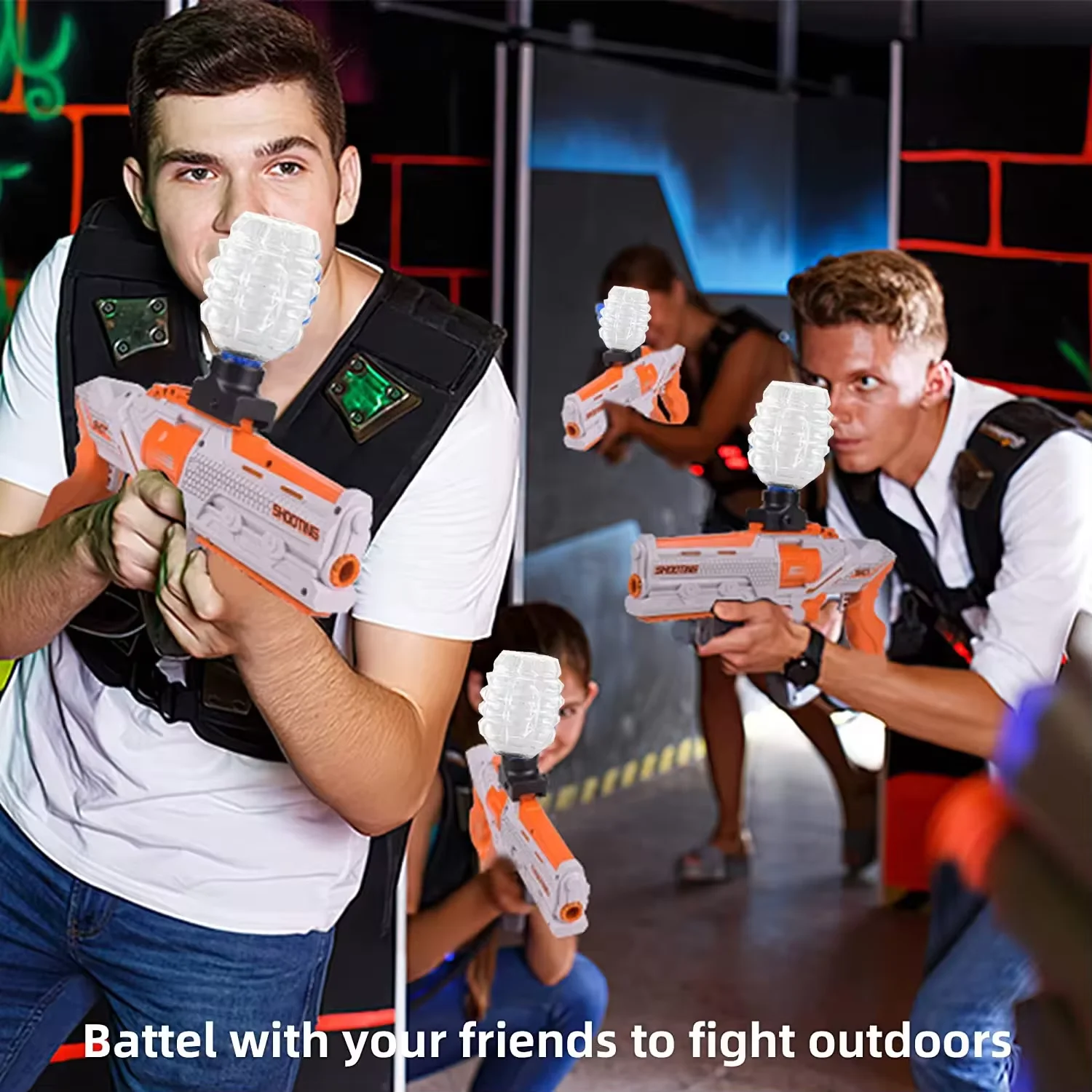 2 Pack Electric water gel gun Automatic Splatter Ball Gun with Rechargeable Battery Outdoor Team Game Toy for Adults