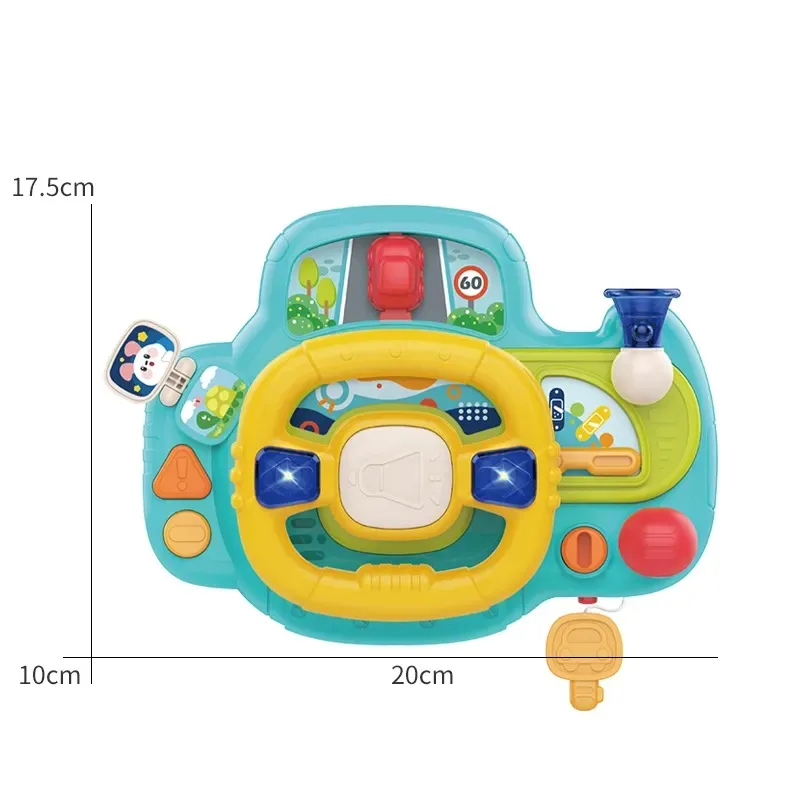 2023 Newest Multifunctional Steering Wheel Toy Baby Electronic Driving Simulator Steering Wheel for Back Seat