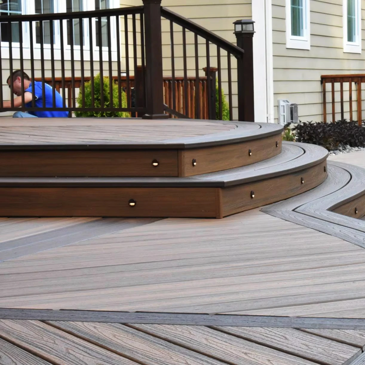 LANDING High quality wpc composite garden handrail balustrades handrails deck railing for sale