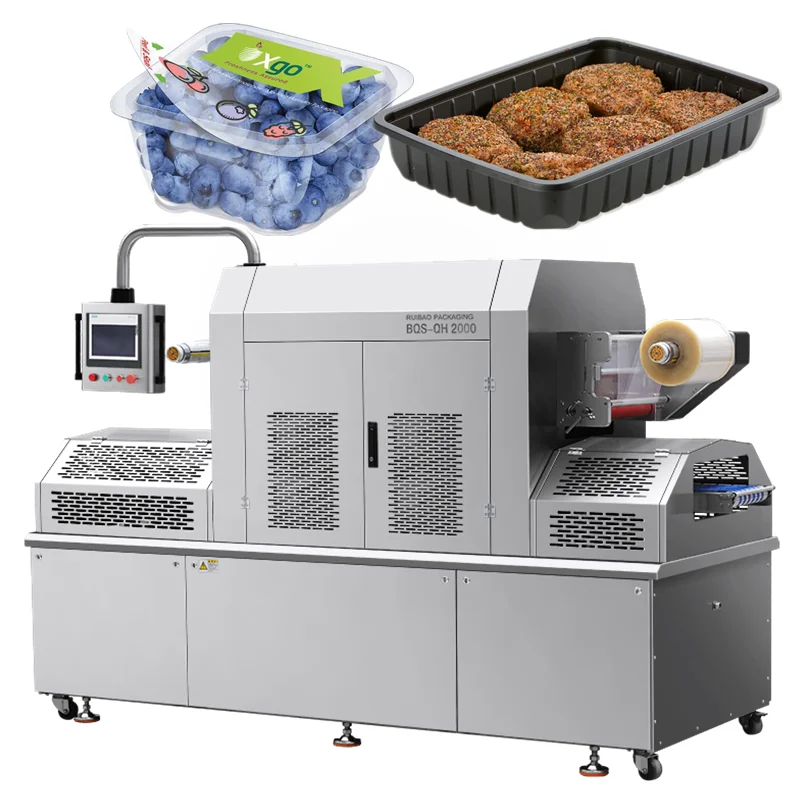 high speed map tray sealer machine sellador al vaco de bandejas nitrogen food automatic tray sealing machine meat fish fruit