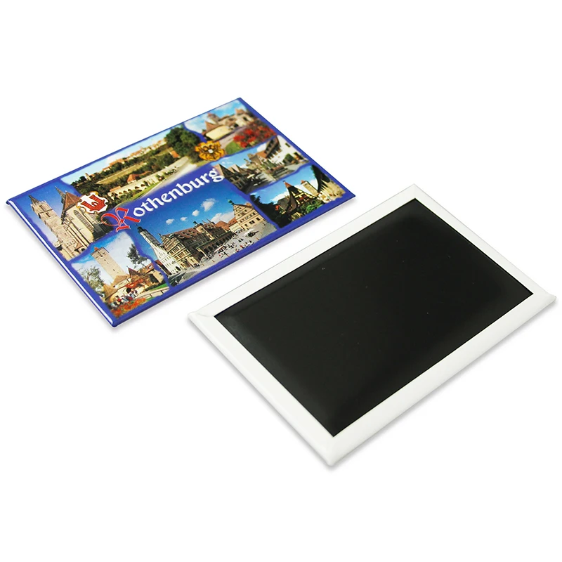 2023 China factory price custom countries Noway souvenir square 3d tinplate refrigerator stickers metal fridge magnet