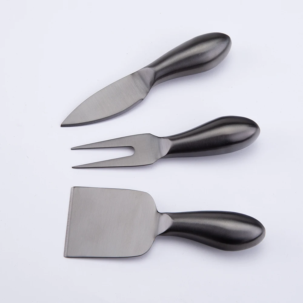 2022 Best Seller Titanium Coating Hollow Handle Black PVD coating Cheese Knives set