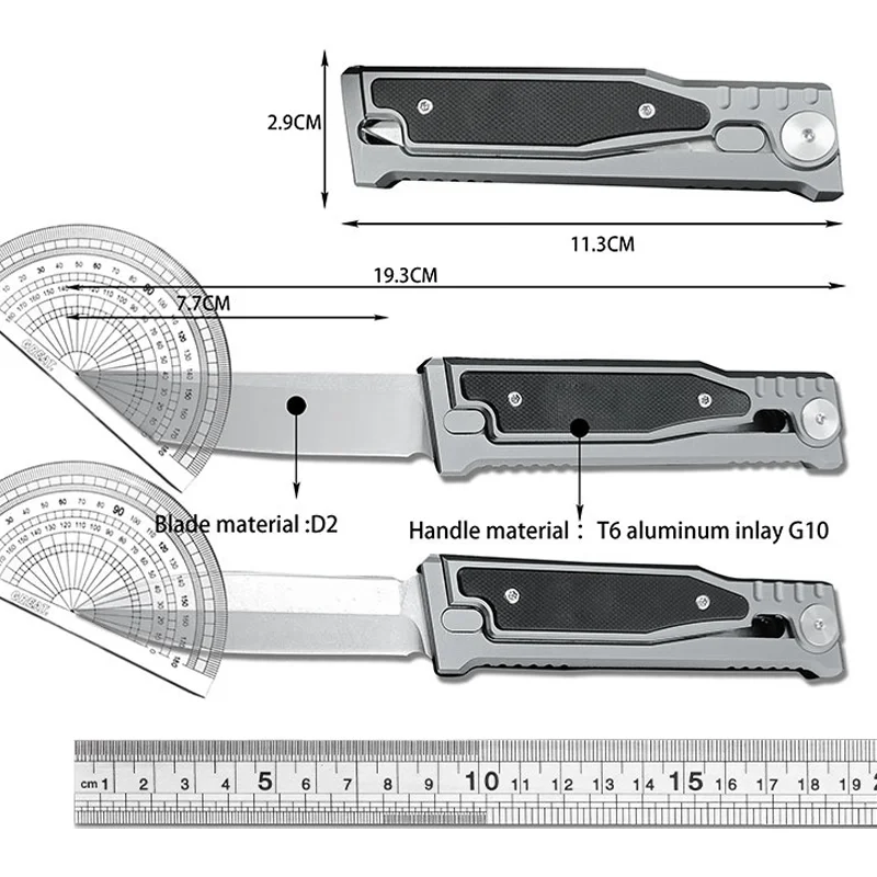 Aviation Aluminum Gravity Knife D2 Steel High Hardness Folding Turnip Knife Portable Pocket Knife Camping Outdoor