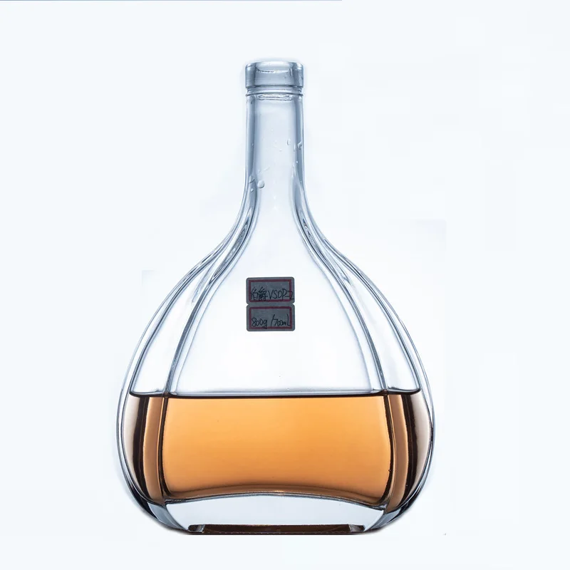 200ml 500ml 700ml 750ml  Clear Juice Wine Whiskey Flat Flask Glass Bottle with Screw Top