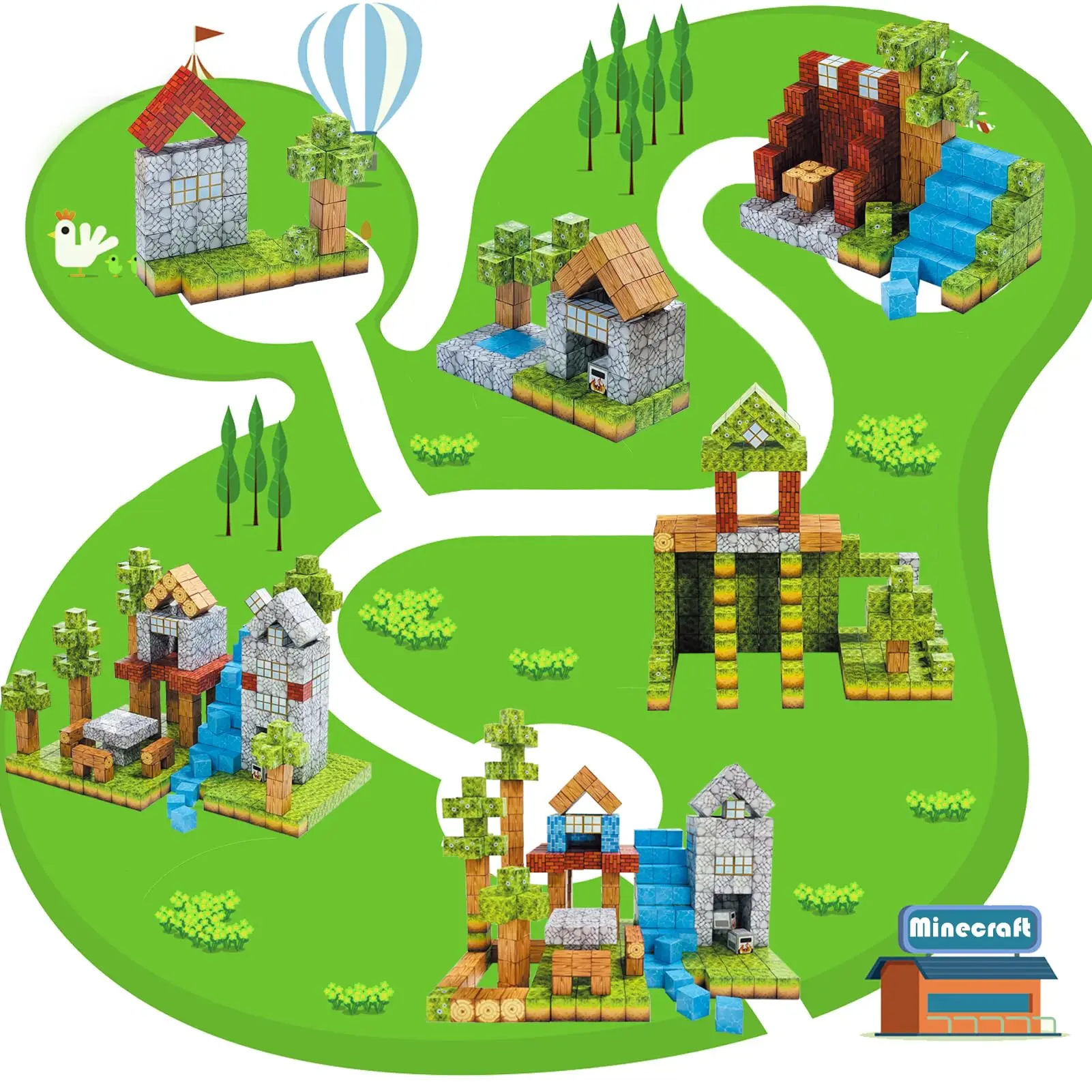 2025 Trending Stem 3d Magnetic Cube Set Magnet Toys children Puzzle Toddler Magic Strong Forest Magnetic Building Blocks For kid