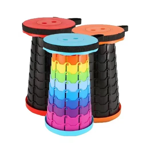 Telescopic Camping Stool Wholesale Price Plastic Height Adjustable Retractable Folding Chair