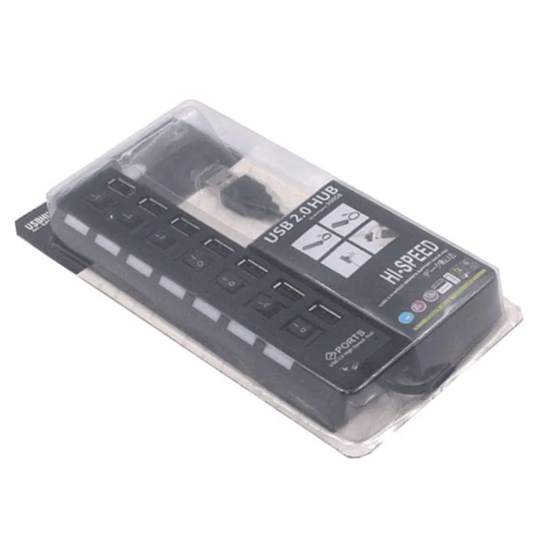 Multi Port USB Hub 2.0 Adapter High Speed 7 Ports Hub USB On/Off Switch Portable USB Splitter For Computer Laptop