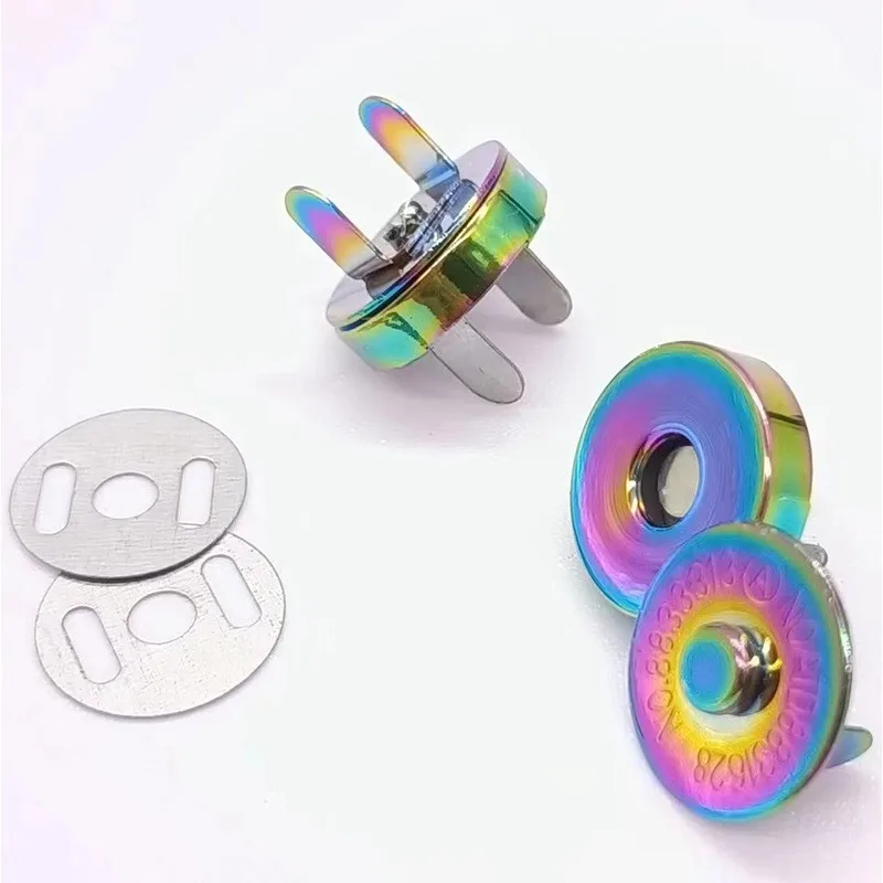 Wholesale14mm 18mm High Quality  Round Strong Rainbow Magnet Snap Metal Magnetic Button For Clothing Handbag