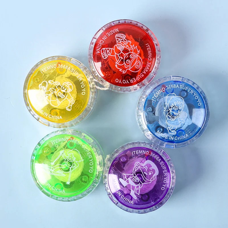 24pcs Fun  Creative Mini LED Flashing Yo-Yo Sports Brain Games Toy Kids Plastic Entertaining Decompress