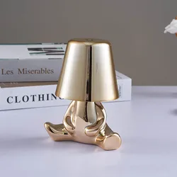 Thinker Little Golden Man Table Lamp Rechargeable LED Night Light Decorative Ornament Atmosphere Bedside Thinker Lamps