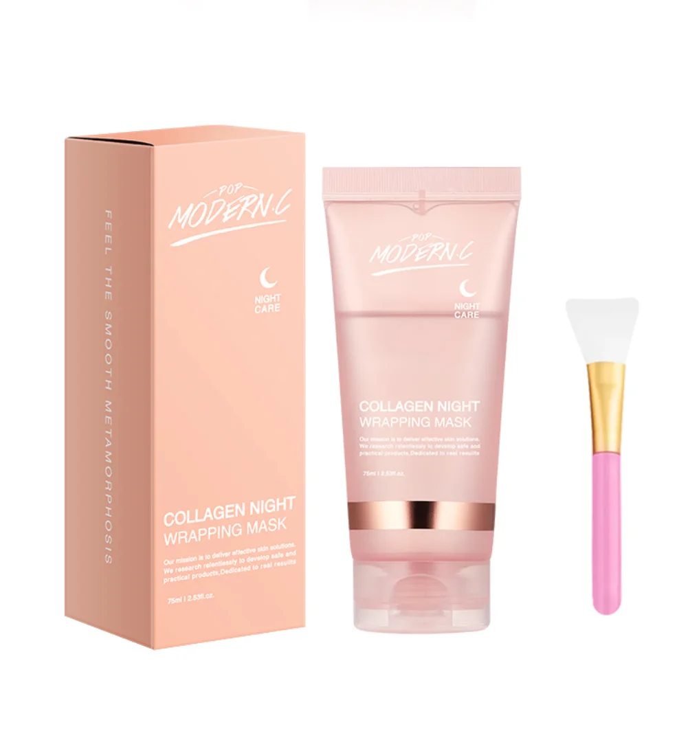 Collagen Overnight Wrapping Peel Off FaceMask Pack Firming Anti Wrinkle Skin Care Tear Sleep faceMask Deeply Moisturizes