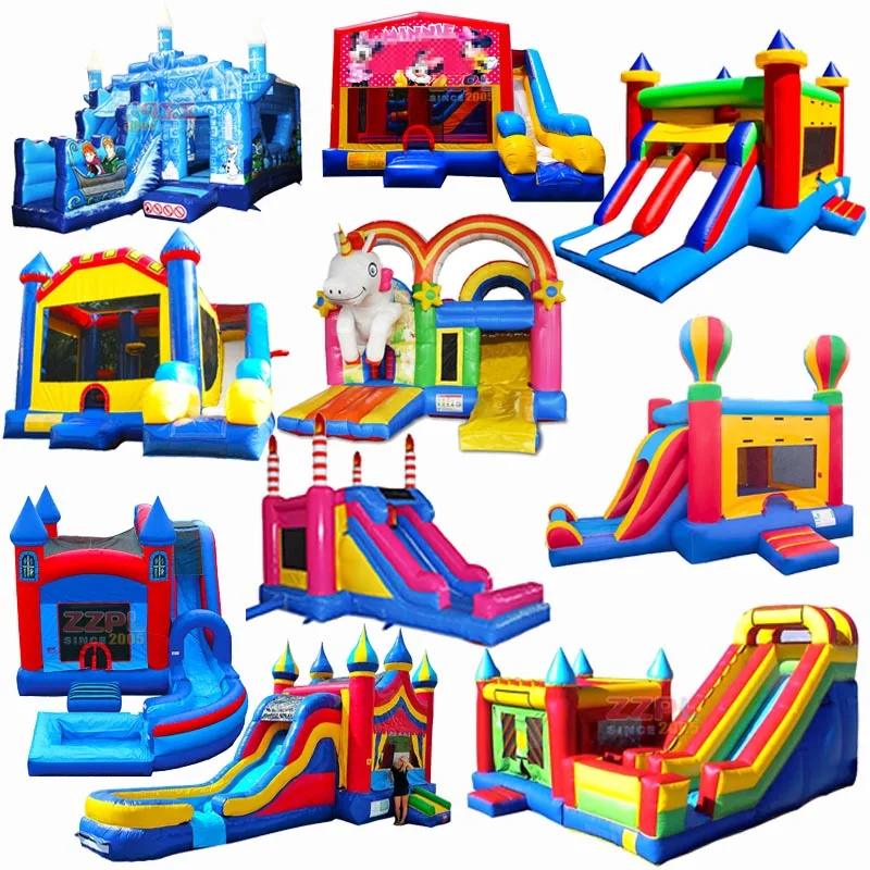 jumping castle 6x3 pump bluey brown intex vinyl frozen simple air imflatable theme park custom made