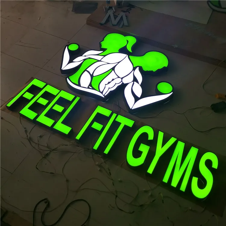 Business outdoor advertising 3D letter custom led sign for restaurant hanging lighting