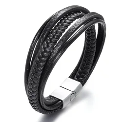 wholesale hot sale  Titanium steel woven handmade leather cross anchor bracelet men