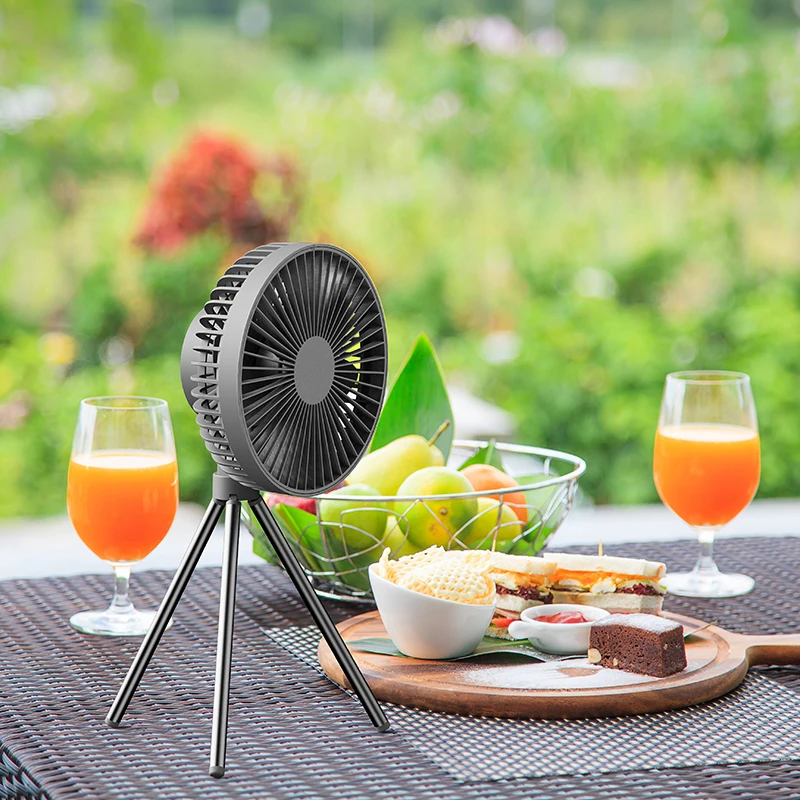 New arrivals Desktop Fan Portable Rechargeable Usb Tripod Fan  Powerful Air Cooler Stand Ceiling Camping Fan