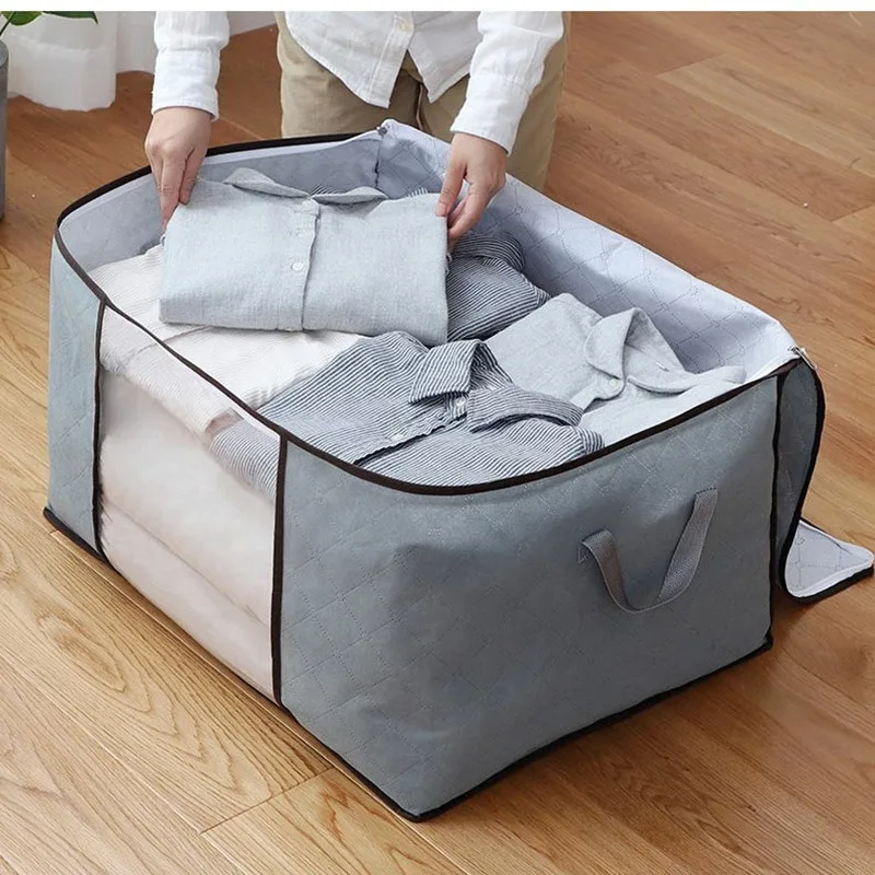 90L Large Storage Bags Clothes Storage Bins Foldable Closet Organizers Storage Containers with Durable Handle