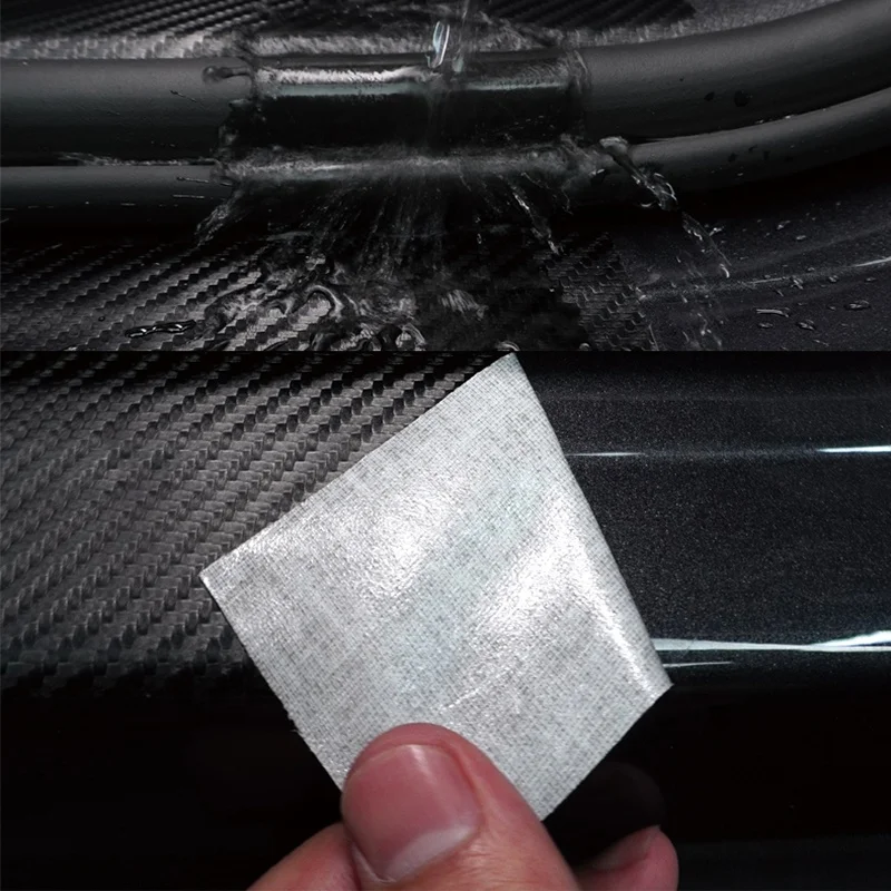 Car door sill guard sticker Carbon fiber leather door edge bumper sticker protect exterior interior door threshold universal