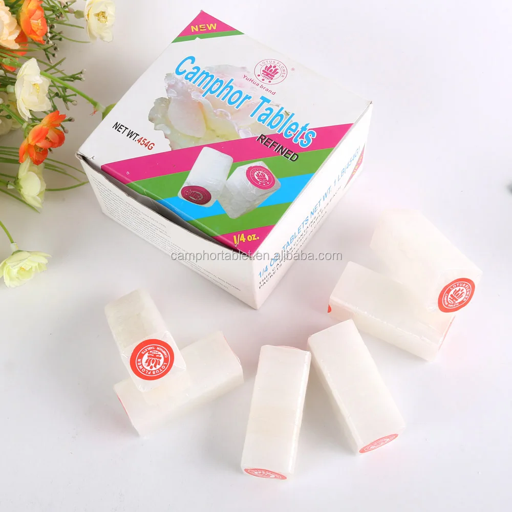 Factory Outlet Solid Refined Camphor Block Tablet Transparent White at Low Price