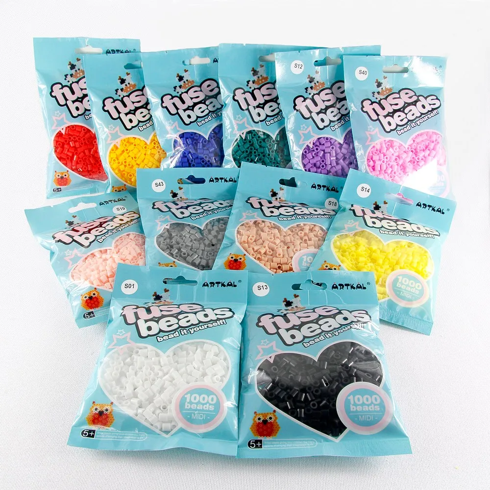 Hot selling Diy Toys For Children 1000P 5mm Artkal Perler Fuse Beads Multicolor 200+ Colors Perler  Iron Beads Hottest Sell